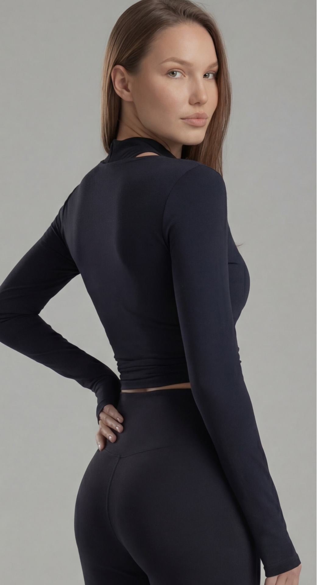 Blusa transpassada - Noir